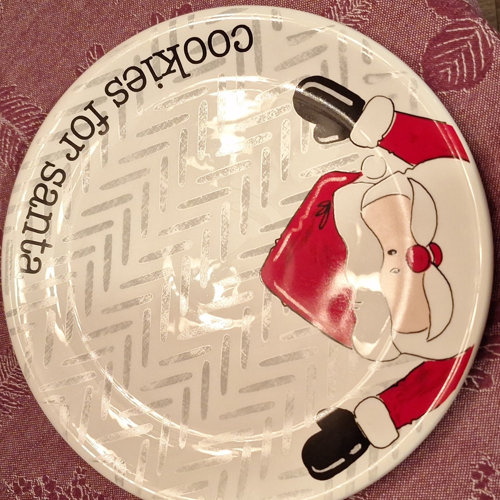 Magnolia Lane Cookies For Santa Plate Approx 10 1/2 Inch Plate